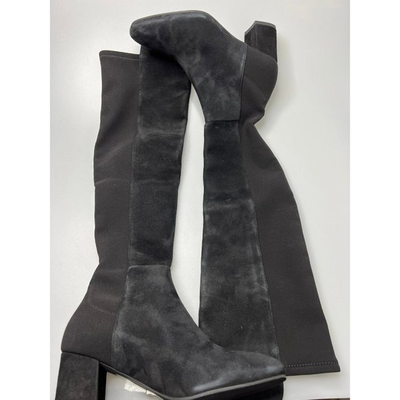 Stuart Weitzman Gillian Suede Knee High Boots Black Women’s Size 6 $795 - Picture 2 of 5